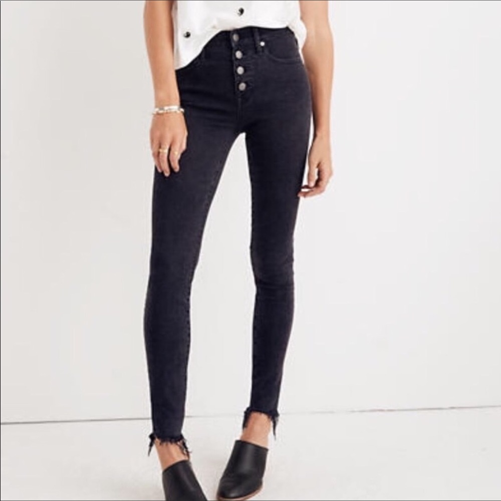 Madewell 9” High Rise Skinny Jeans Button-fly Tall - Picture 1 of 15